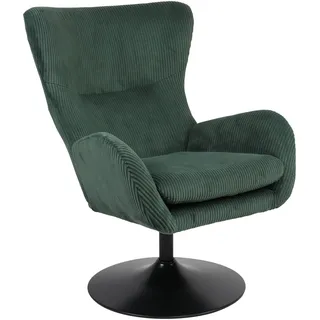 Hela Ohrensessel SAMOS Mikrofaser Cord 72 x 96 x 81 cm Grün drehbar