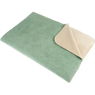 Novel Wohndecke , Grün, Sandfarben , Textil , Uni , 150x200 cm , Textiles Vertrauen - Oeko-Tex® , Double face , Heimtextilien, Wohntextilien, Decken, Kuscheldecken