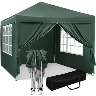 WOLTU Pavillon Pop-Up wasserdichter Faltpavillon, aus Oxford Metallrahmen 3 x 3 m Grün - Grün