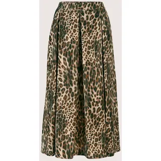 MADELEINE Midirock "Samtrock Eleganter Midi-Rock im Animal-Design" Langer Crashsamtrock, caramel, schwarz