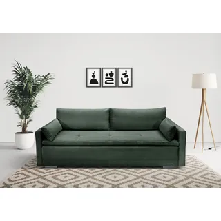 Home Affaire Schlafcouch Polyester 2-Sitzer Flaschengrün