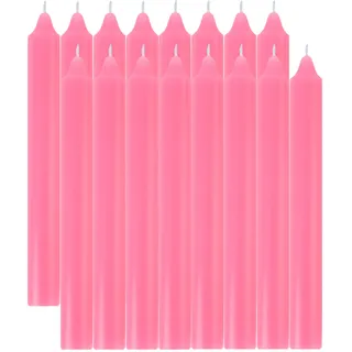 Stabkerzen Neon Pink, Leuchterkerzen 16 Stück Ohne Duft Länge 17 cm