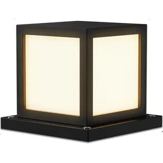Freistehende Garten-Pollerleuchte LED HMAKGG IP45 3 Farben E27, Metall, schwarz