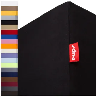 r-up Spannbettlaken Baumwolle 120 x 200 - 130 x 200 cm schwarz