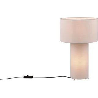 TRIO Leuchten Schreibtischlampe »BALE, Nachttischlampe Stoff exkl 2xE27 max 10W mit Schnurschalter« E27 1 Stk. warmweiß - kaltweiß Beleuchtung im Fuß und im Lampenschirm, Höhe 40cm Ø24cm Tischleuchte, grau