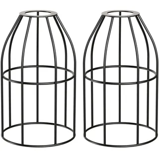 ledscom.de 2 Stück Käfig-Lampenschirm, schwarz, 122mm Ø