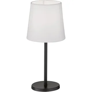 Fischer & Honsel Tischleuchte Rimini | sandschwarz matt| Stoffschirm weiß Chintz| H: 30 cm, D: 14 cm| mit Schnurschalter| 1x E14 max. 25 W ohne Leuchtmittel