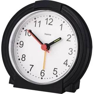 Hama Wecker Classic geräuscharm schwarz/weiß 186335 - Schwarz, Weiß