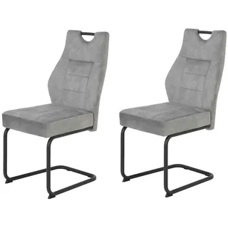 Hela Esszimmerstuhl Linda Mikrofaser silber 2er Set