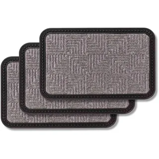Astra Fussmatte AUßEN Border Star 3ER Set , Silberfarben , Textil , 50x80 cm , Teppiche und Böden, Schmutzfangmatten, Fußmatten