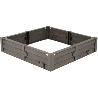 Smoby Kunststoffsandkasten 2-in-1 Square Garden mit Bodenplane braun/grau