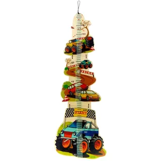 Hess Holzspielzeug 14629 - Messlatte aus Holz für Kinder, Serie Monstertruck, handgefertigt, klappbar, geeignet für eine Körpergröße von ca. 80 bis 150 cm