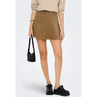 Cordrock ONLY "ONLMOXIE HW CORD SKATER SKIRT CC PNT", Damen, Gr. L (40), braun (toasted coconut), Cord, Obermaterial: 100% Baumwolle, unifarben, regular fit ca. Mitte Oberschenkel, Röcke Cordrock