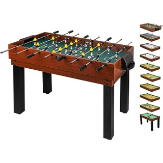 shelfmade Multifunktionaler Spieltisch, Tischfußball für Kinder, Holz, umbaubarer Billardtisch, Mini-Tischtennistisch – Multi-Spieltisch für Erwachsene – 10 Spiele in 1
