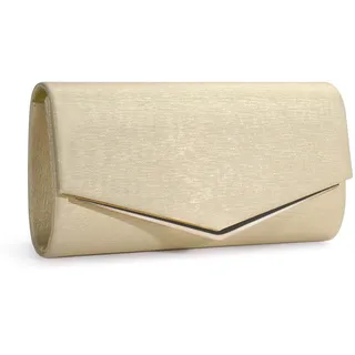 BAIGIO Abendtasche Damen Glitzer Damen Clutches Brauttasche Elegante Schultertasche Einfarbige Ttasche für Hochzeit Party Cocktail Gold