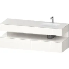 Duravit Qatego Einbauwaschtisch mit Konsolenwaschtischunterbau, 1600x550x600mm, Nische Weiß Hochglanz, Becken rechts, QA4796022, Farbe: Weiß Hochglanz/mit Nischenbeleuchtung