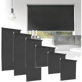 Jopassy Außenrollo Senkrechtmarkise Balkonrollo Sichtschutz Sonnenschutz Rollo 140 x 140cm Outdoorrollo für Fenster & Türen, Anthrazit - Grau