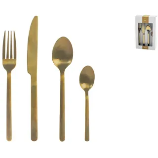 H&h Service 24 Besteck Ab Tisch Pulse Edelstahl Fertig Gold Matt