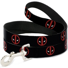 Buckle-Down "Marvel Universe Dead Pool Logo schwarz/rot/weiß Hund Leine, 4 '