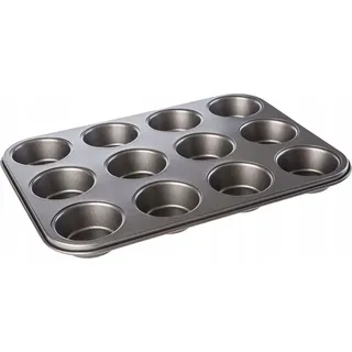 Kadax Muffinform, Backform für 12 Muffins, 35 x 26.5cm, aus Stahl, große Wölbungen,