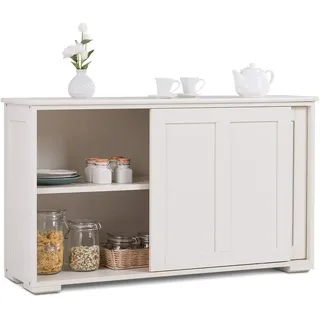 Costway Sideboard 107 x 33 x 60 cm schwarz