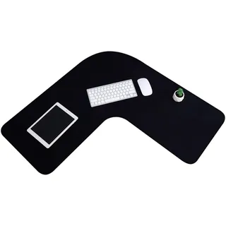 Amylove L-förmige Maus-Eck-Schreibtischunterlage, wasserdicht, groß, Gummi-Eck-Mauspad für Büro, Zuhause, L-förmiger Schreibtisch, Gaming-Setup, Computerschutz, Zubehör, 91,9 cm (36,2 Zoll) (Schwarz)