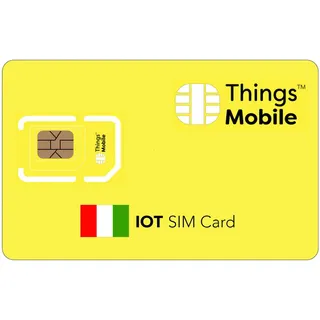 Daten-SIM-Karte IOT Italien - Things Mobile - mit weltweiter Netzabdeckung und Mehrfachanbieternetz GSM/2G/3G/4G. Ohne Fixkosten und ohne Verfallsdatum. 10 € Guthaben inklusive
