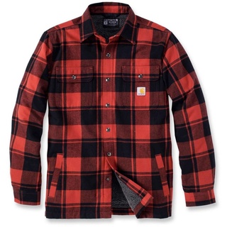 CARHARTT Flannel Sherpa, Textiljacke - Schwarz/Rot - XXL