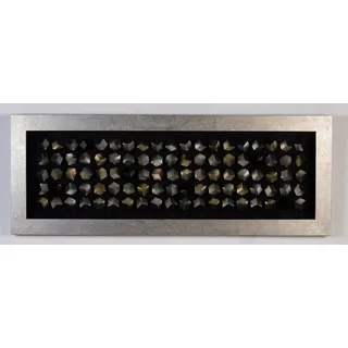 Casablanca Deko Wandbild gross Bild XL - Wanddeko Objekt aus Holz Glas - Wandbilder Wohnzimmer Schlafzimmer - Farbe: Silber Schwarz - 160 x 60 cm silberfarbener Rahmen - 160 x 60 cm