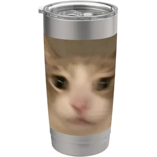 Lustige Katze Meme Humor verschwommene Foto-Grafik Doppelwandiger Edelstahl-Thermobecher