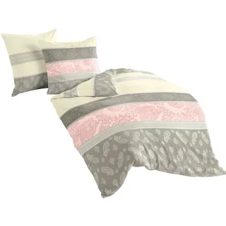 BIERBAUM Bettwäsche 4972 Fein-Biber Rosa 155 x 220 cm + 80 x 80 cm