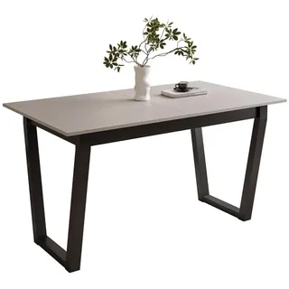 Lookway Esstisch Arton II ausziehbarer Tisch 140-195 cm für 6-8 Personen , Beige , Holzwerkstoff , Rechteckig,Rechteckig , 80x77x140 cm , Hergestellt in Europa , Esszimmer, Esstische