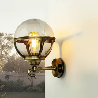 Wandleuchte Messing IP43 Vintage elegant ALONNISOS Außen Lampe Hof Haus Balkon