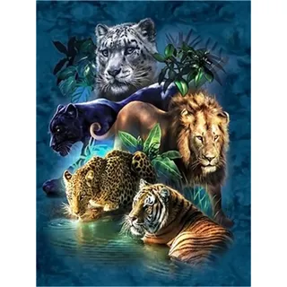 Meecaa Malen nach Zahlen Beast Tier Löwe Tiger Leopard Kit für Erwachsene Anfänger DIY Ölgemälde 40,6 x 50,8 cm (Biest, kein Rahmen)