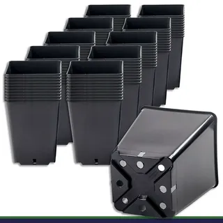100 x Pflanztopf 3,5 L schwarz 16x16x20cm Blumentopf Pflanzgefäß Blumenkübel - schwarz - 16 cm X 20 cm X 16 cm