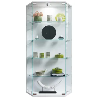 Wandregal VCM "Wandvitrine Hängevitrine Glasvitrine Benila L", weiß, B:83cm T:17cm, Regale, Wandregal