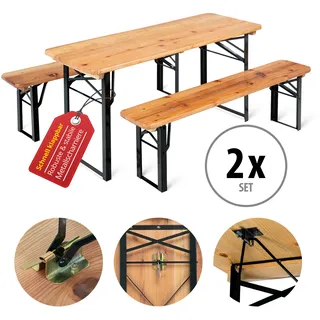 Stagecaptain BBK-110 Hirschgarten Kinder-Festzeltgarnitur 110 cm Natur 2x Set