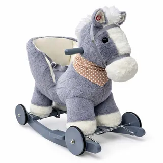 Lean Toys 2-in-1 Schaukeltier oder Rutschtier niedlicher Esel - Grau