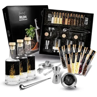 dibys Rum-Selber-Machen-Set inkl. 12 natürlichen Botanicals & Zubehör | Rum-Probier-Set als schönes Geschenk-Set für Rum-Liebhaber | Rum-Tasting-Set als DIY-Baukasten mit 4 Rezepten