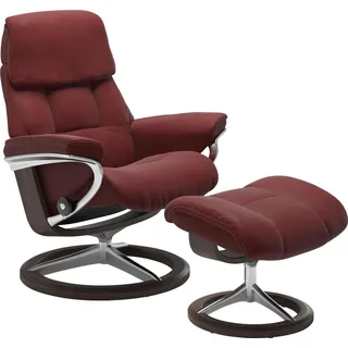 Stressless Stressless® Hocker »Ruby« mit Signature Base, Gestell Eiche, Wenge, Braun & Schwarz, rot