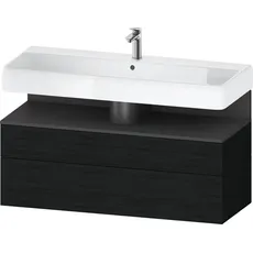 Duravit Qatego Waschtischunterbau, 1 Auszug und 1 Schublade, 1190x470x590mm, Nische Graphit Matt, QA4396049, Farbe: Eiche Schwarz/mit Nischenbeleuchtung