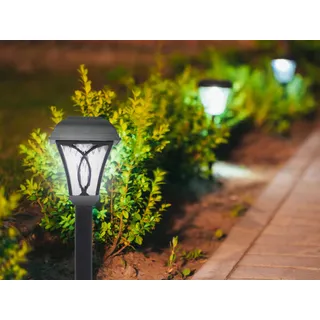 BEPER P207ILO040 4er-Set Solarlampen für Einfahrten und Gärten mit Erdspieß, automatisches Einschalten bei Dunkelheit, einfache Befestigung, elegantes Design, Autonomie 6-8 Stunden, Schutzart IP44