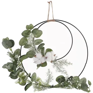 iplusmile Türkranz Kranz Deko - Künstliche Blumen mit Metallring - Frühlings-Sommer-, Willkommen Girlande, Ganzjährig Blumen für Hochzeitstag Geburtstag Party Wanddeko