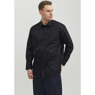 JACK & JONES Blacardiff Plus Size Langarmhemd Black / Fit Loose Fit 5XL