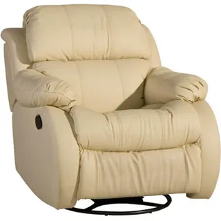 Sessel Echtes Dreh Beige Sitz Fernseh Lounge Club Einzelsessel Möbel Polster Neu - Beige