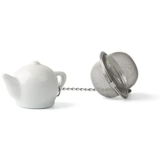 Holst Porzellan ACS 108 Teesieb "Teekanne", weiß, 5.5 x 3.5 x 5 cm, 2 Stück
