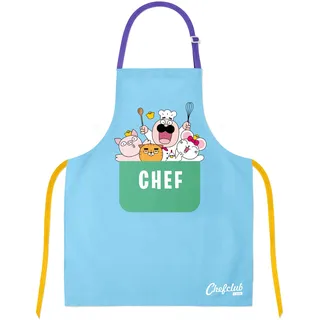 Chefclub Kids Unisex Kinder Kinderschürze aus Baumwolle Schürze, Yellow, Einheitsgröße