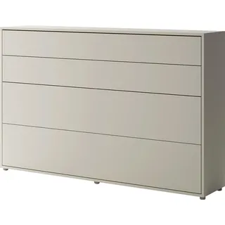 MIRJAN24 Wandklappbett Bed-Concept BC-05 120x200 Horizontal, Stilvoll Funktionsbett mit Leistenlattenrost (Farbe: Cashmere) - Beige