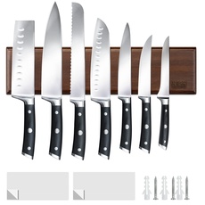 HOSHANHO Magnetleiste Messer, Messerhalter Magnetisch für Wand, Magnet Messerhalter Holz Knife Holder für Utensilien und Aufbewahrung Magnetisch Werkzeuge, 40cm