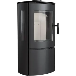 Kaminofen aus Stahl KRATKI FALCON VIEW Ø 150 10 kW mit Türfeder - Schwarz
